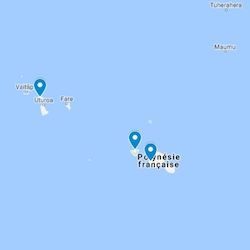 Polynésie française et emplacement des distilleries